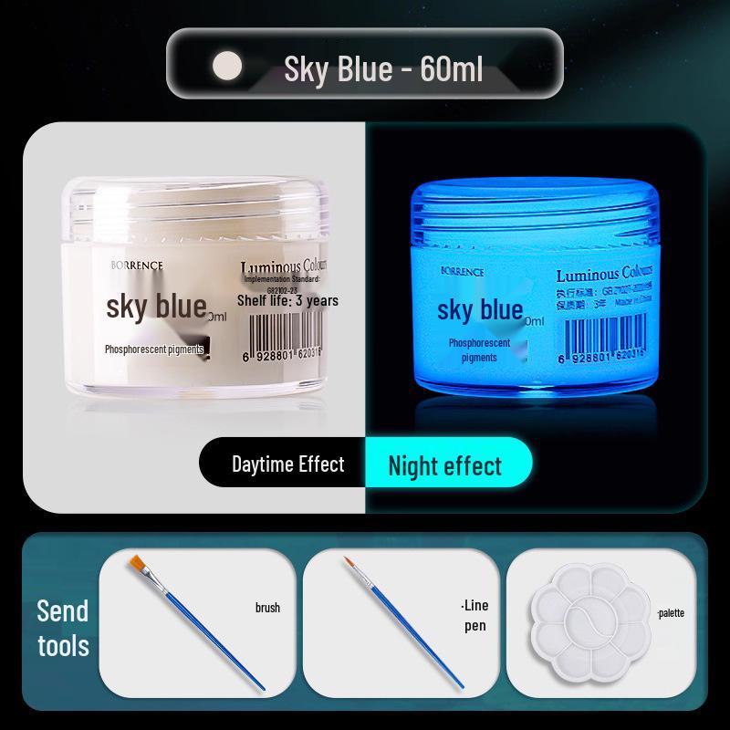 Glow-in-the-Dark Fluorescent Pigment Set for Kids - Perfect for DIY Clothes, Shoes, Plaster Dolls, and Hand-Painted Crafts!