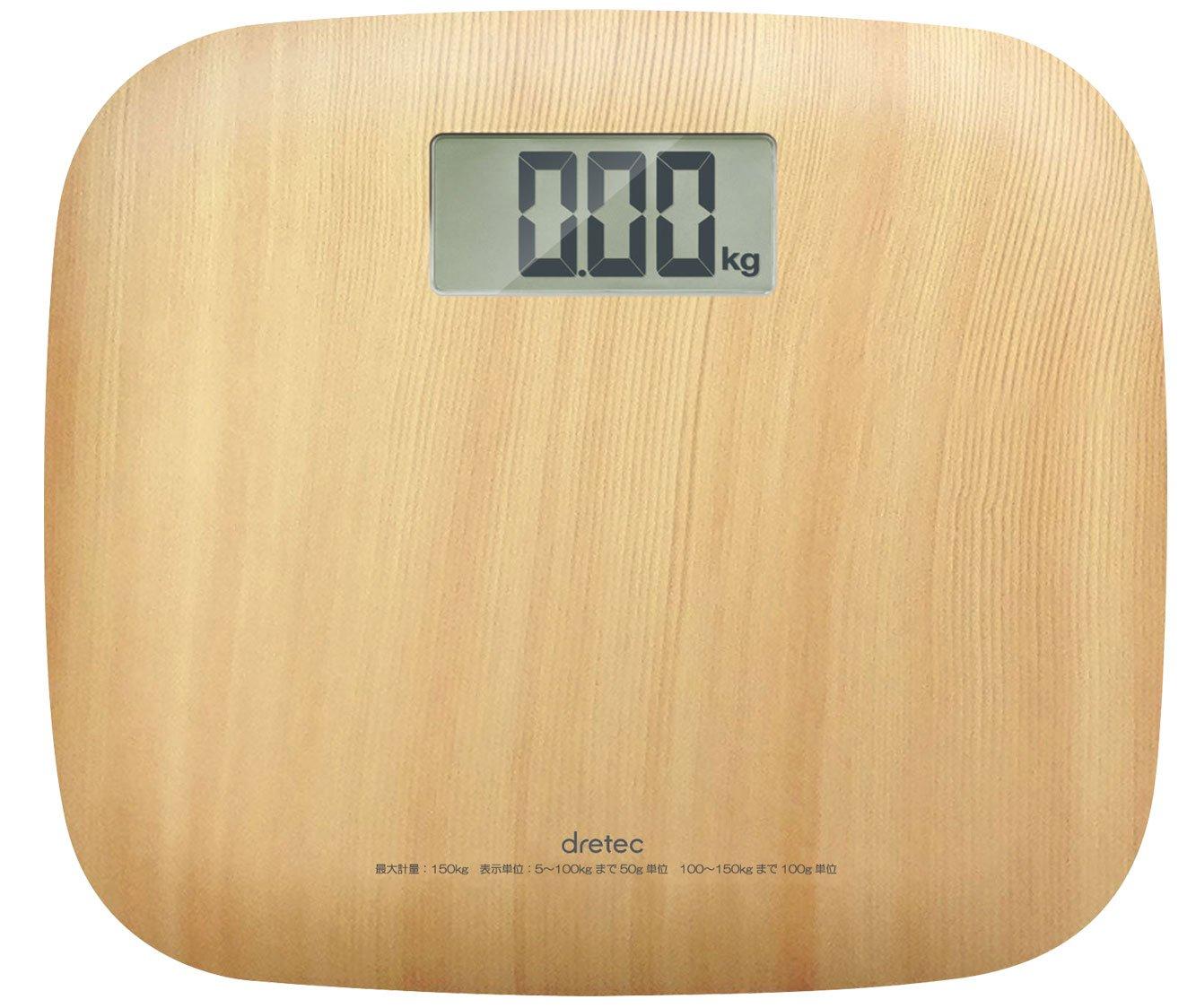 

dretec Digital Body Scale, Compact, Slim, Wood Grain BS-171NW (Natural Wood)