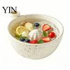 Kitchen Gadget for Fruit Cleaning Berry Swirl Draining Bowl with Silicone Pad, Ceramic Retro Kiln Multifunctional Food Prep Fired Colander,