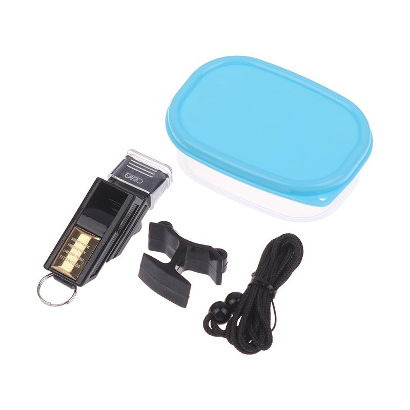 

Professional Football Referee Whistles With Lanyard Box Outdoor Survival Emergency Tools Lond Sound Plastic Basketball Whistles