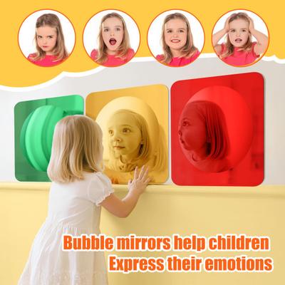 3 Pcs Sensory Bubble Wall Mirror Interactive Acrylic Mirror for Kids Kindergarten Sensory Room Science Classroom Decor Sensory Toy for Engaging Visual