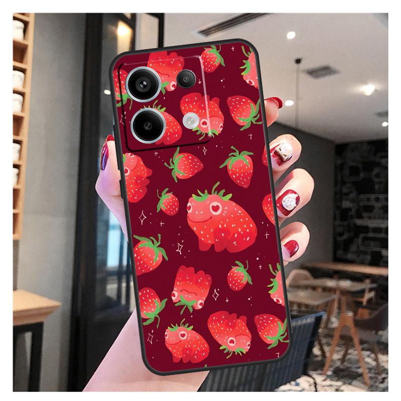 Cute Strawberry Case For Xiaomi Redmi Note 13 Pro 12 11 9 10 12S 11S 10S 9S Redmi 13 12 10C 12C 13C Cover