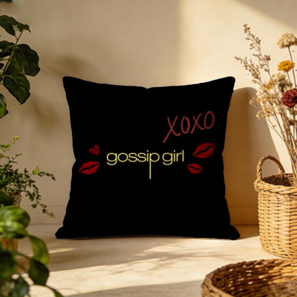 Trendy GGossip Girlable Cushion Cover Versatile DoubleSided Pillow Case Fit for Sofa Bed Car Daily Decor