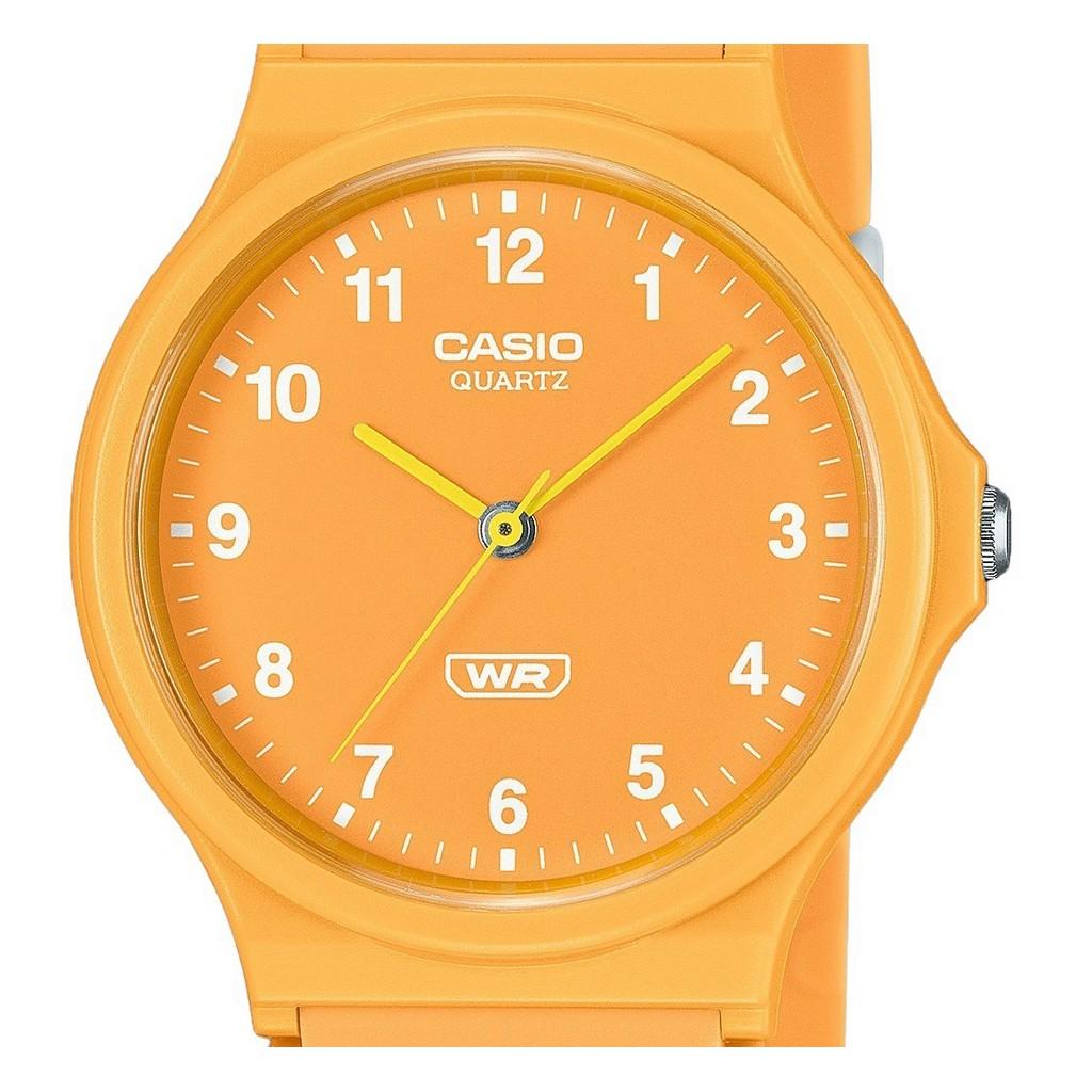 Casio Montre unisexe POP analogique à quartz avec bracelet en résine biosourcée et cadran orange MQ-24B-9B