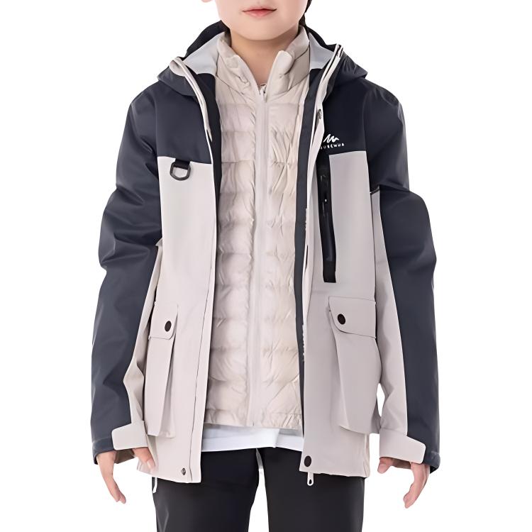 

DECATHLON Удобная Теплая Повседневная Куртка с Длинным Рукавом Молочный Чай Кофе Подросток 155