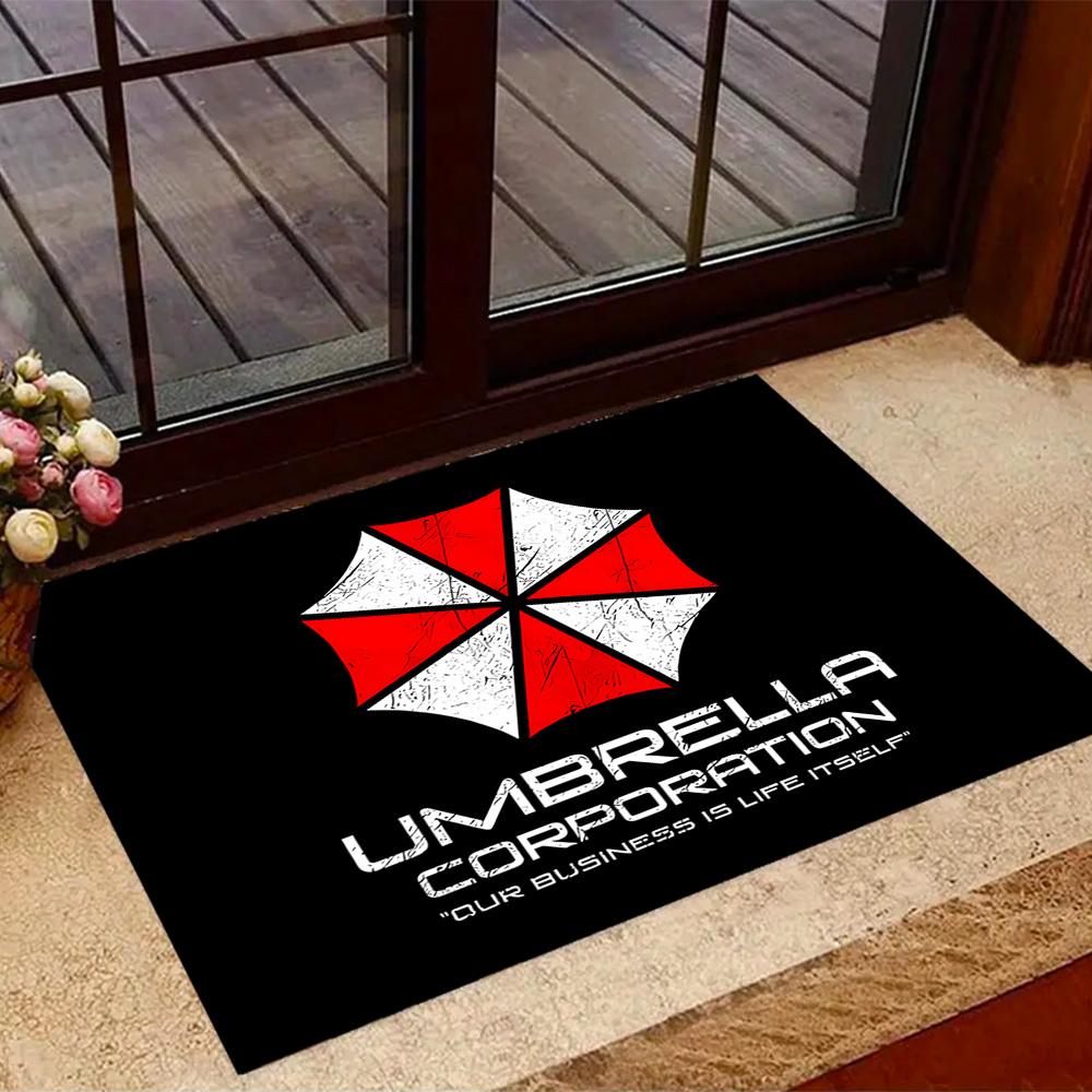 Umbrella Corporation Logo Floor Mat Design for Hallway Study room Dining Room Foyer Antislip Carpet Anime Office Decor Wedding Party Gift