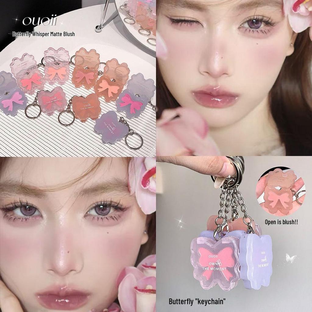 OUOII Butterfly Blush: Natural Matte Blush Cream for Students and Parties.