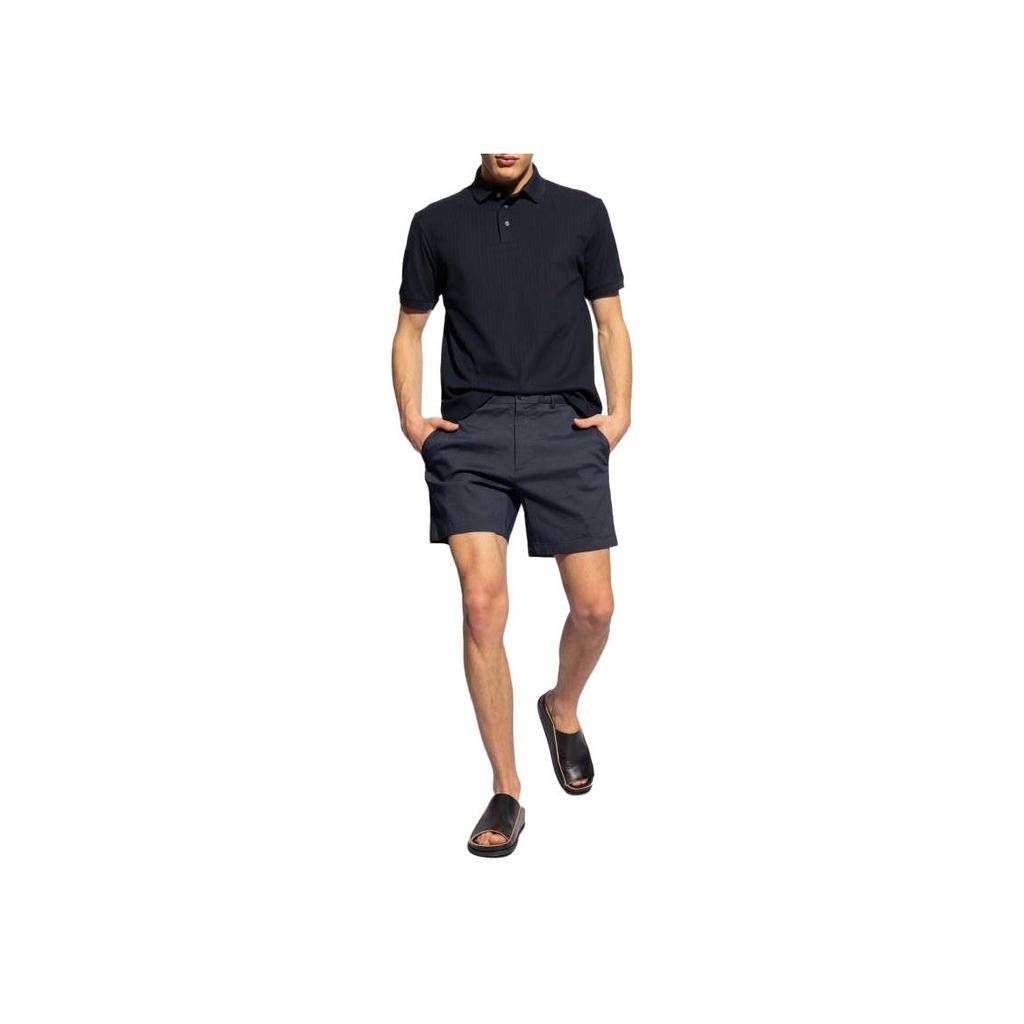 Emporio Armani Solid Color Polo Collar Short Sleeve Polo Shirt Men Tops Black 3D1FM2-1JGYZ-F996
