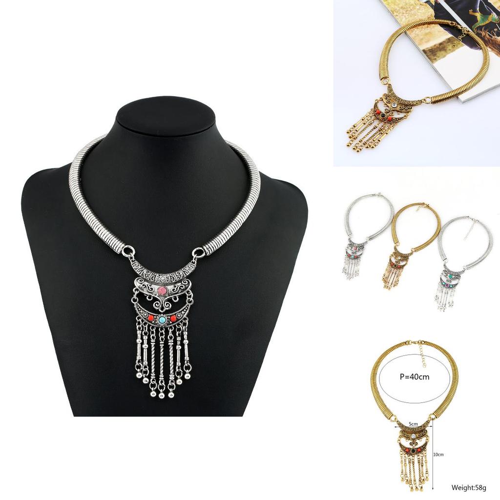 Retro Alloy Geometric Choker Necklace With Dazzling Zirconia For Men And Women