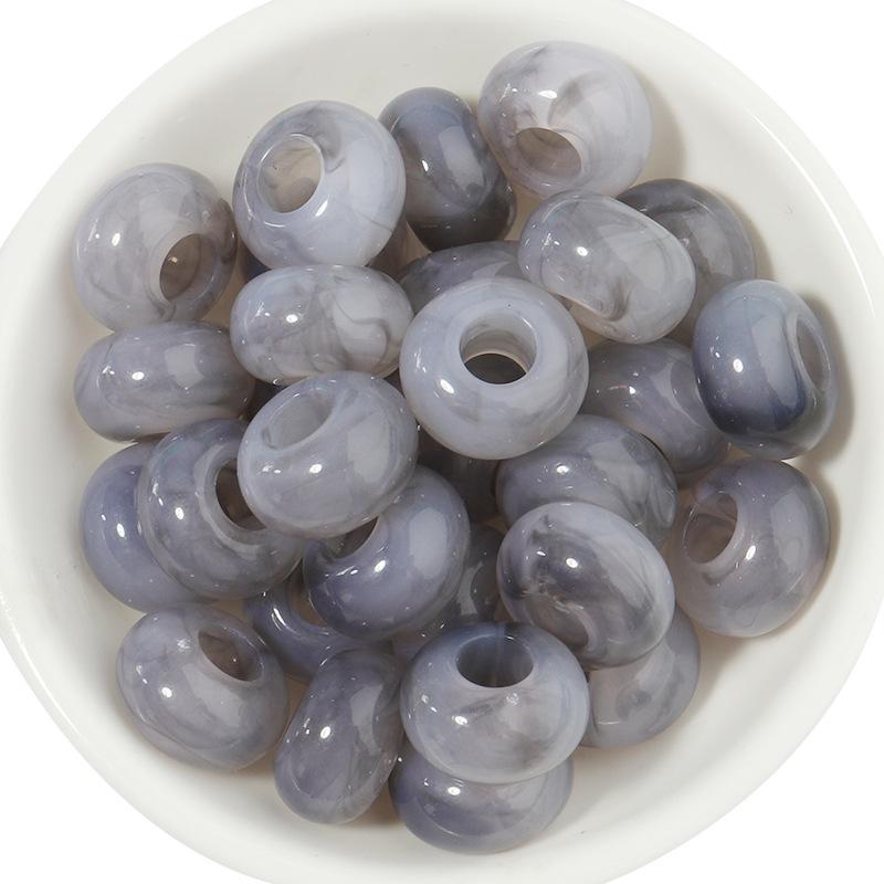 50 Acrylic Two-Color Crackle Crystal Large Hole Beads - Spring Color Spacer for DIY Bracelets