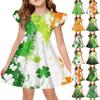 Vestido de Princesa de Verão para Meninas - Vestido Camiseta A-Line St. Dia de Patrício