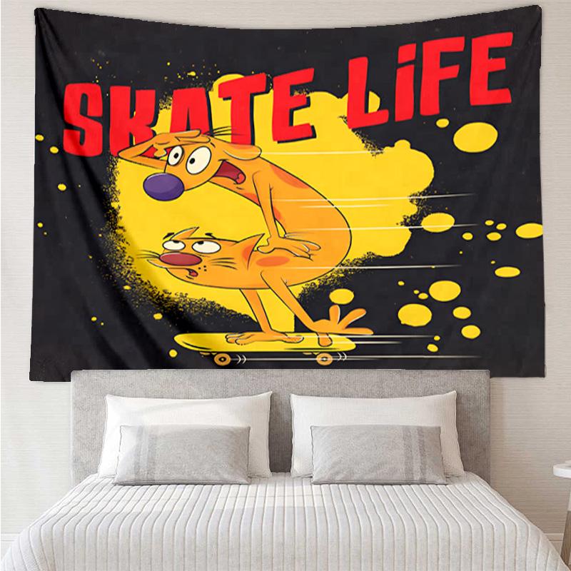 Cat Dog Adventure Quick-Dry Tapestry Hanging for Bedroom,Livingroom, Playroom,Decor Art Room Wall Tapestry Holiday and Birthday Gifts