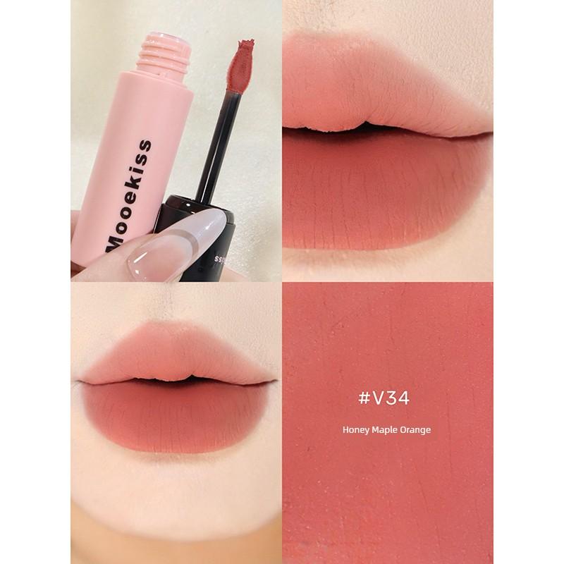 New Color Listing! Mooekiss Mukoshi Lip Mud Matte Finish Lip Lacquer No Stain on Cup V27 V29 V25