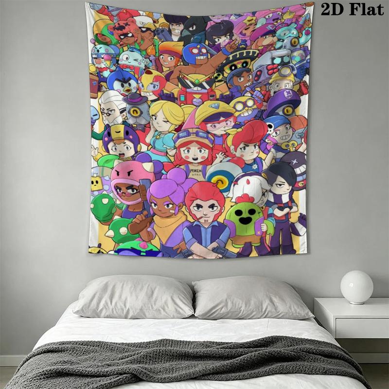Brawl Stars Wall Tapestry Aesthetic Wall Hanging Printed Fabric Blanket Decorative Tapestries for Bedroom Living Room Home Decor