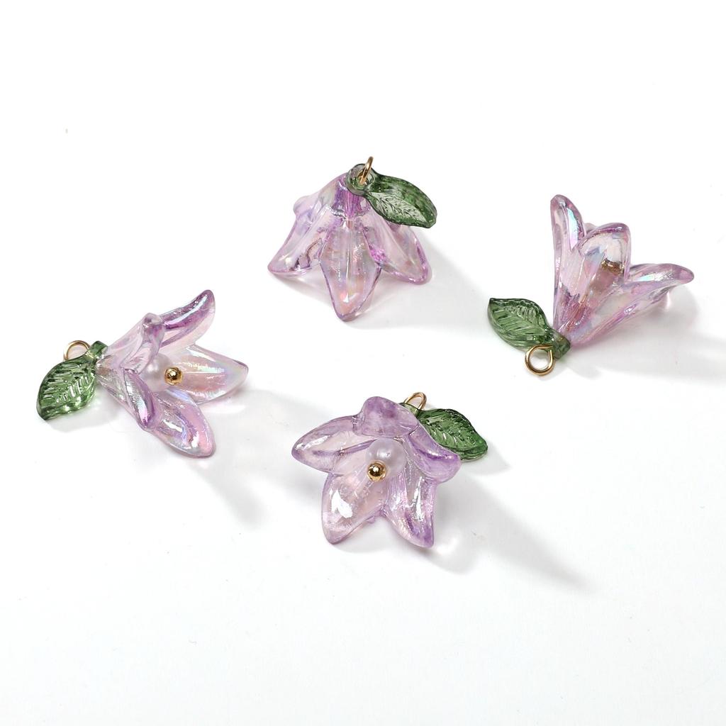 2/10 Piezas Colgante de Lirio Perla Cuentas Acrílicas Para DIY Collar Pulsera Pendientes Fabricación de Joyas Accesorios para Manualidades