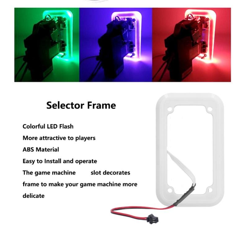 Coin Acceptor Frame Colorful LED Flash Coin Selector Decorative Frame For Doll Machine AccessoryColorful Light Frame