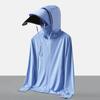 Summer sunscreen clothes men's and women's large brim removable outdoor ice breathable sunscreen shirt UPF10 + UV protection