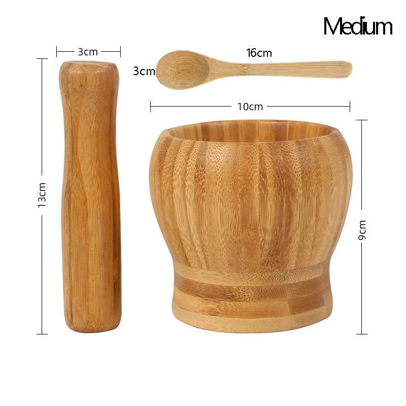Manual Grinder Pressing Garlic Mashed Garlic Mashing Pot Multifuction Mashing Medicine Pot Jujube Pounding Garlic Wood Mortar