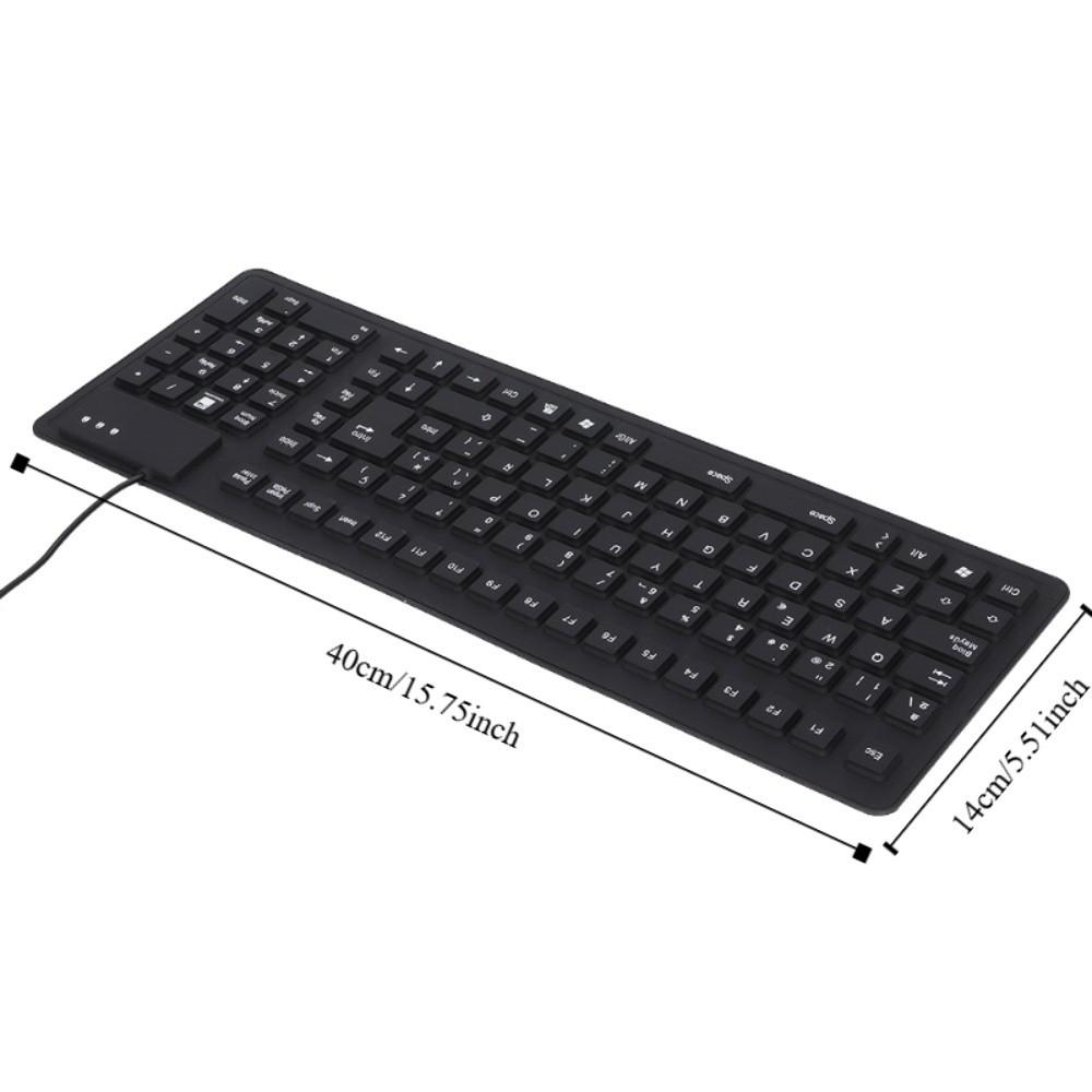 108 Key Silicone Keyboard Waterproof Design Quiet Operation USB Wired Keyboard Dustproof Construction Flexible Material