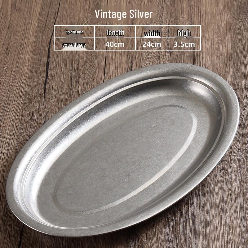 

Ru Han Винтажное овальное блюдо из пищевой нержавеющей стали