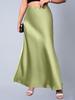 European & American Women's Imitation Silk Long Skirt, 2025 Spring/Autumn Collection
