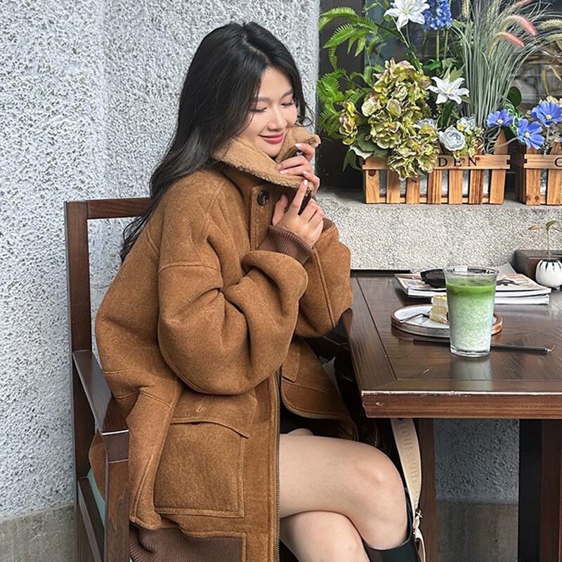 KAISER Women's Luxury Mid-Length Shearling Coat