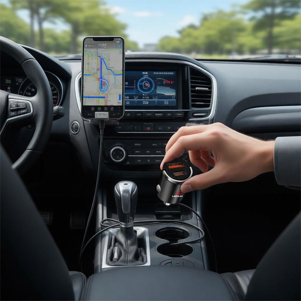 Car Charger USB Type-C Fast Charging Adapter Auto Accessories For Lexus IS IS250 IS250C IS300 IS300C IS350 IS350C F SPORT RX GX