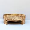 Wooden Brass Side Chakki Grinder Stool Table For Home Decor Furniture | Indian Central Coffee Table Art Decor Stool, End Table Aata Chakki