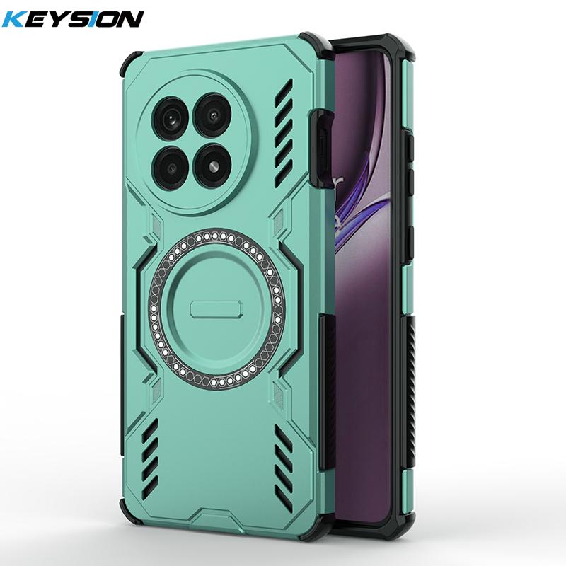 KEYSION Hollow Heat Dissipation Case for OnePlus 13R 5G Silicone+PC Magnetic Cooling Shockproof Phone Cover for 1+ Ace 5 Pro 5G