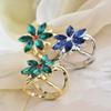 Strassblumen Seidenschal Ring Damen T-Shirt Krawattennadel Kleiderecke Geknoteter Knopf Schal Schals Ringverschluss Schiebeschließe Kleidung Zubehör