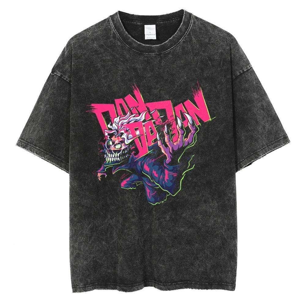 Dandadan Takakura Ken Vintage Washed Manga Panel Anime T-Shirt, Unisex Supernatural Manga Fan Streetwear Tee, 100% Cotton Casual Short Sleeve Top