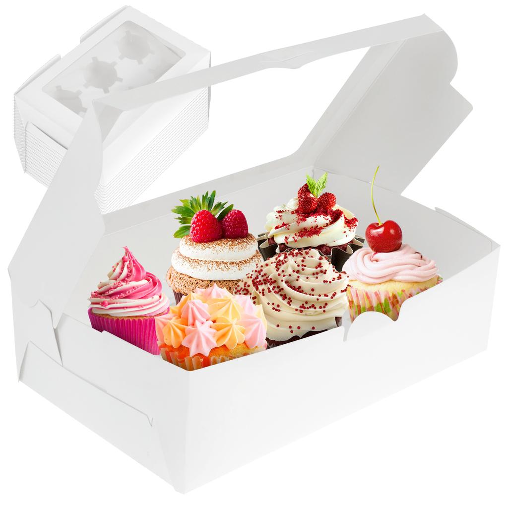 15/20 Pcs Christmas Gift Box Cupcake Boxes Container Chocolate Cake Muffin Gift Packing Bags Xmas Party Decoration New Year 2025