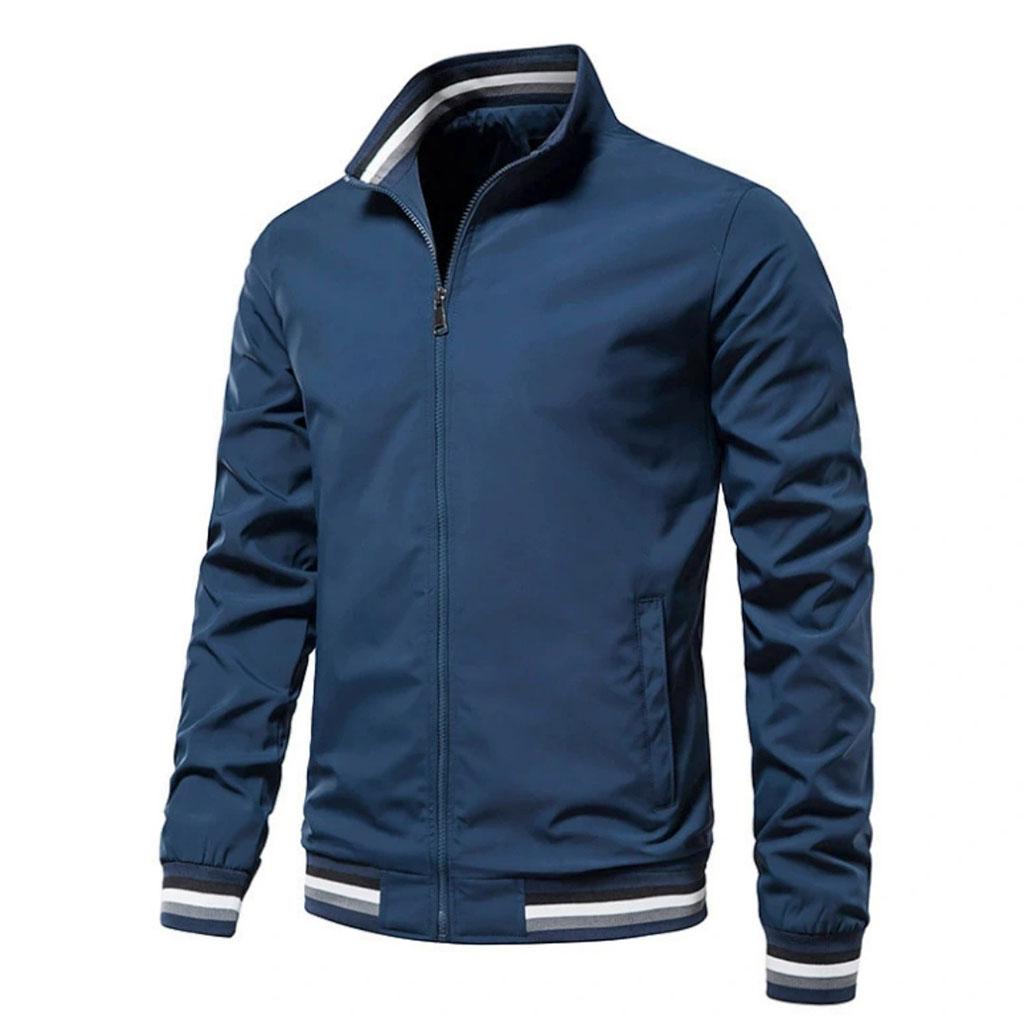 Men Casual Sports Jacket Spring Autumn Solid Color Breathable Windproof Waterproof Zipper Thin Coat Stand-up Collar Jackets