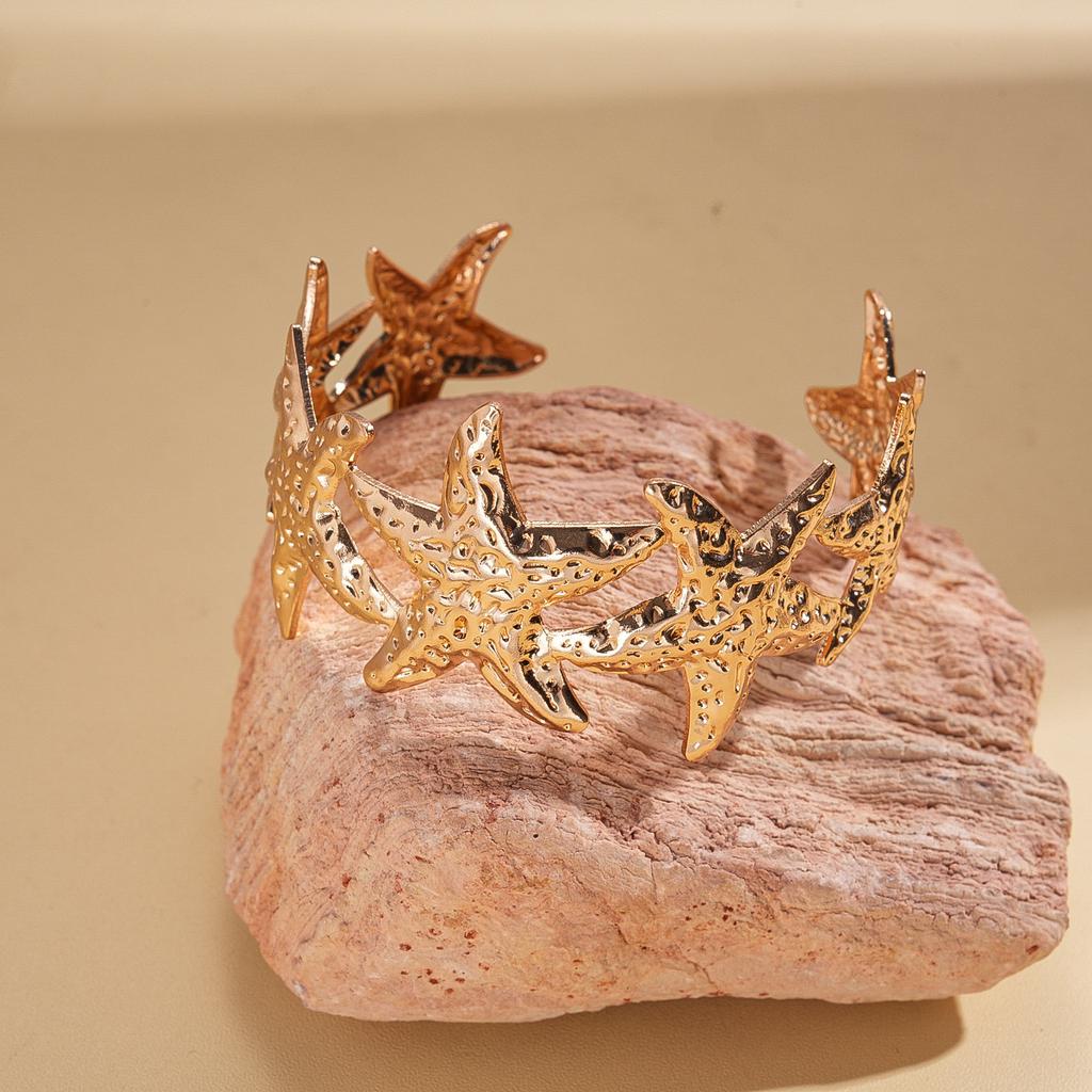 Shell Conch Turtle Starfish Coconut Open Bracelet Metal Vacation Wind Niche Premium Jewelry