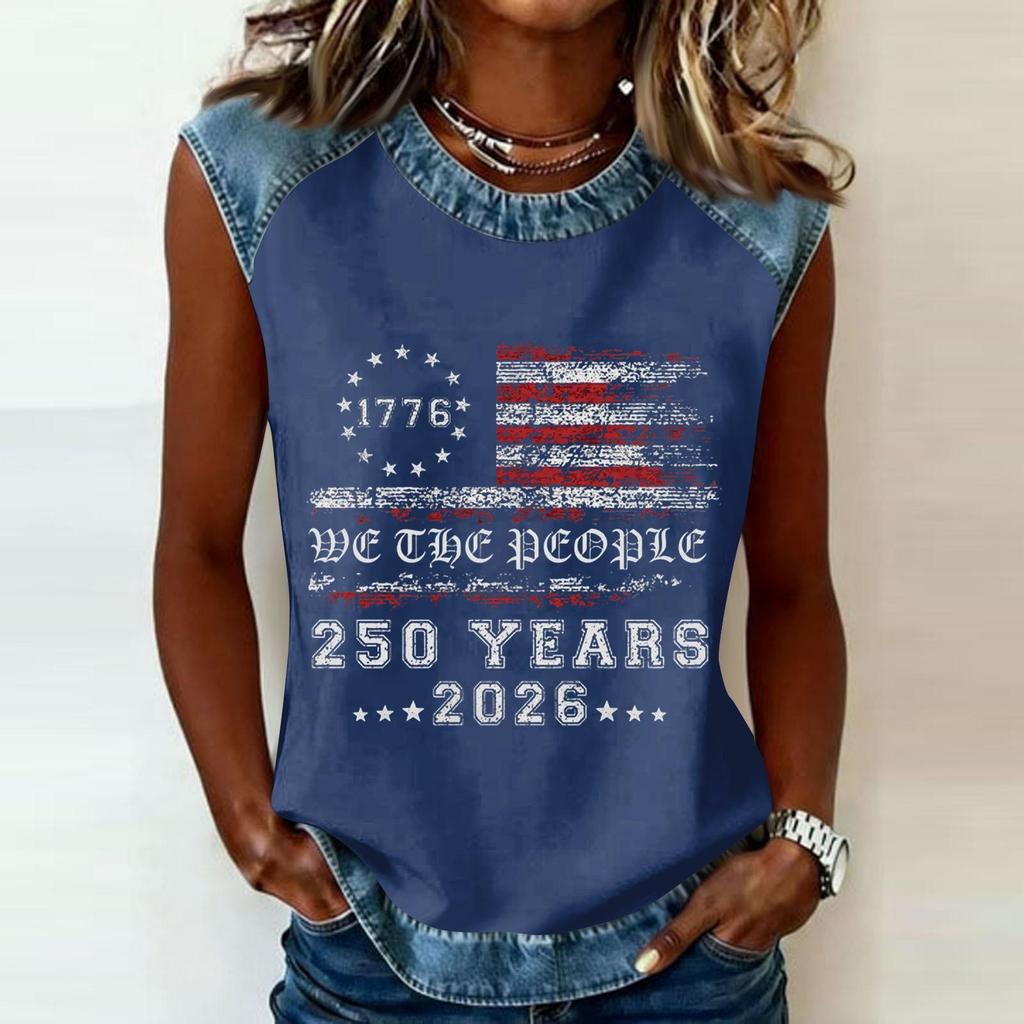 Women's Casual Round Neck Pullover Printed T-Shirt Top