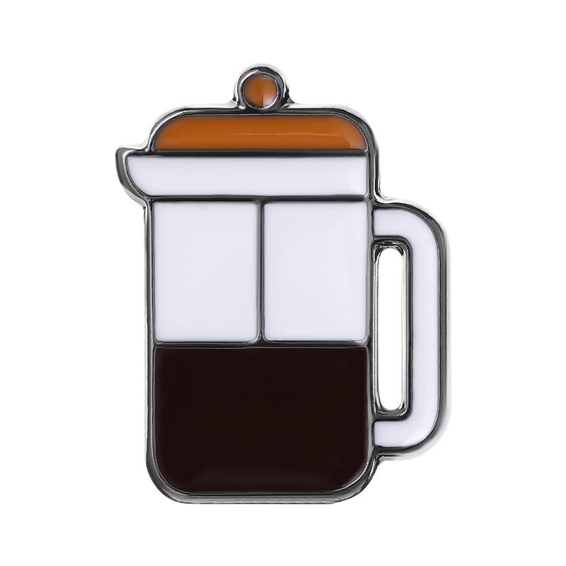 Coffee Maker Enamel Brooch Coffee Bean Grinder Coffee Kettle Cup Bag Barista Badge Punk Lapel Coffee Collection Pin Jewelry Gift