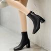 Fashion Aphixta 7cm High Heel Black Modern Boots Warm Lining Ankle Boots Women Winter Snow Boot Zip Shoes botas mujer botines Big Size42