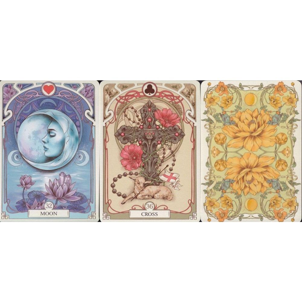 Romantic Lenormand Oracle 10.5*7.5cm Floral Motifs of The Art Nouveau Style 37 Pcs Cards (with 1 Special Card)