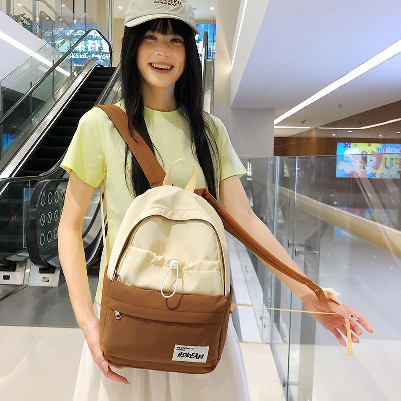 Schoolbagins Wind Simple Casual Backpack Large Capacity Commuter Bag Student School Bag Lightweight Casual Outdoor Travel Bag