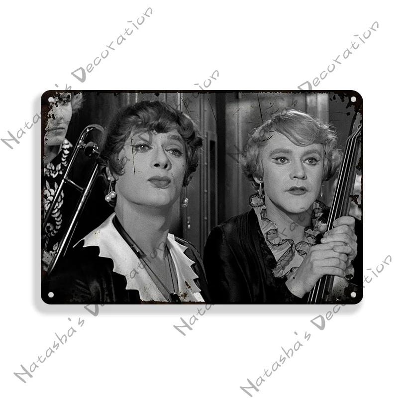 

Classic Movie Poster Some Like It Hot Retro Metal Sign Metal Plaque Wall Bar Club Cinema Vintage Metal Poster Industrial Decor 20x30cm（7.8x11.8inch）