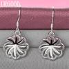925 Sterling Silver Wedding Jewelry Flower Pendant Earrings