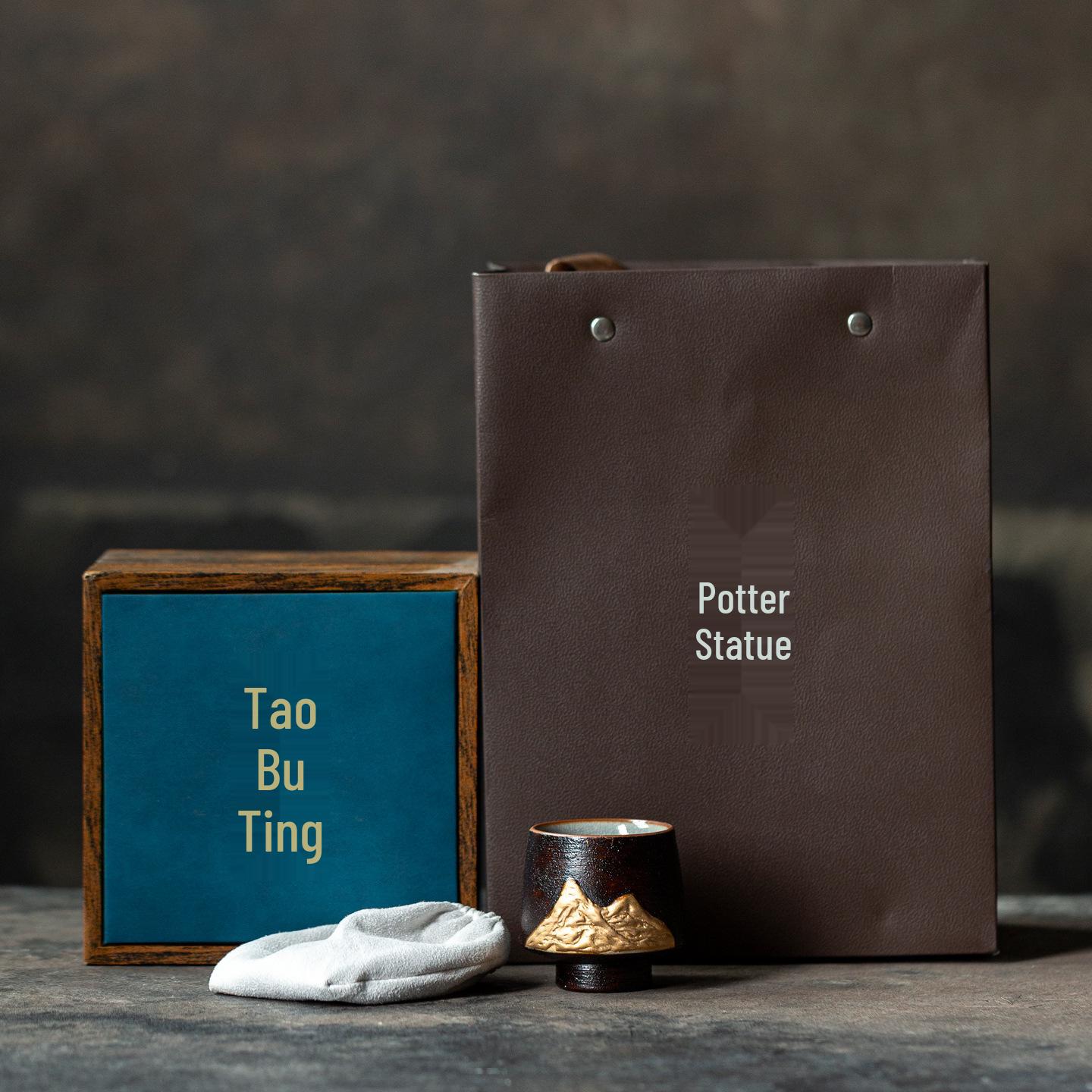 Handmade Lacquer Painting Yinwangshan Cup Set: Jinshan Yinshan Couple Cups & Kung Fu Tea Tasting Gift Set 55ml