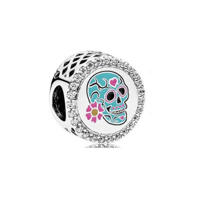 Beautifulcopper Skull Halloweenthrilling Carnival Party Charm Pendant Suitable For Original Bracelet Diy Women'S Jewelry