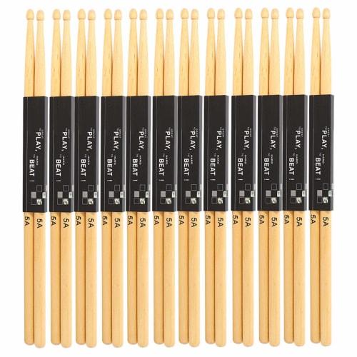 

12 Pairs of Maple Drumsticks with Waterdrop-Shaped Tips for Easy Grip and Unique Wood Texture for Snare Drums and Practice Drums
