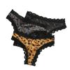 Lace Patchwork Seamless Halloween & Christmas Print Ice Silk Thong 367
