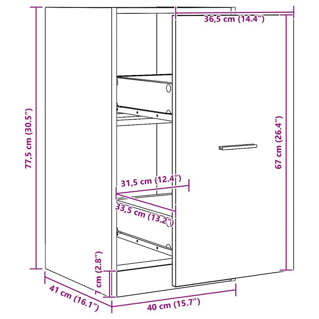 Eckschmaler Schubladenschrank Mit Schiebetür Für Das Badezimmer, Aufbewahrungsschrank, 40x41x77,5 Cm