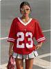 Sommer Street Hip-Hop Stil Sportlich V-Ausschnitt Kurzarm Leopardendruck Schriftzug Muster Locker Schnelltrocknend Damen Herren T-Shirt