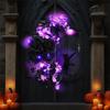 M-Modern-Halloween Signs Moon Shaped Door Wreaths Goth Roses Black Cats Garland Front Door Ornament Halloween Decor, B Easy Inst