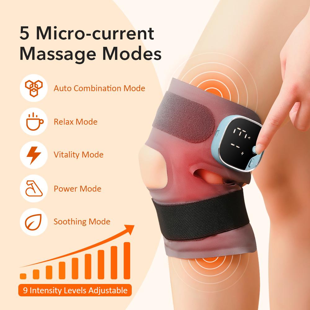 Verstellbare Heiz-Kniebandage EMS-Mikrostrom-Knie-Stützbandage für Meniskusriss Patellasehnen-Stütze Beheizter Schutzgürtel