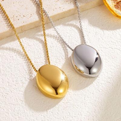 Classics Elliptical 316L Stainless Steel Pendant Necklace For Women Men 18K Gold-plated High Quality Not Fading Jewelry